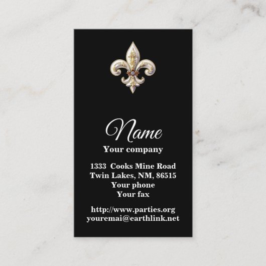 Fleur de Lys 2 Visitekaartje (Voorkant)