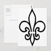 Fleur de lys briefkaart (Voorkant / Achterkant)