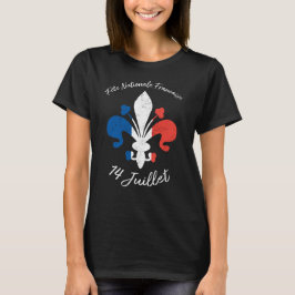 Fleur de Lys Fete Nationale Francaise 14 Juillet T-shirt