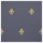 Fleur de lys franse lichtgeel op marinesap stof (Swatch)