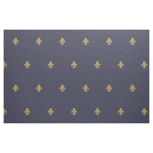 Fleur de lys franse lichtgeel op marinesap stof (Fat Quarter)