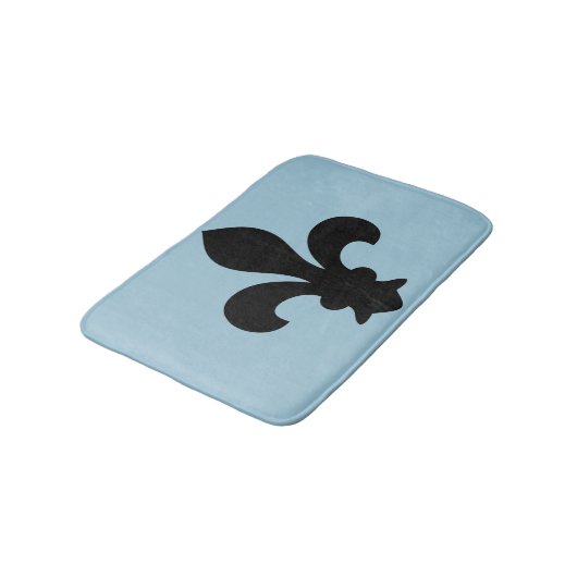 Fleur de Lys Franse Symbool Black Blue Aangepaste  Badmat (Gekanteld)