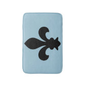 Fleur de Lys Franse Symbool Black Blue Aangepaste Badmat (Voorkant Verticaal)
