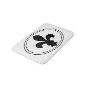 Fleur de Lys French Symbol Black Oval Aangepaste k Badmat (Gekanteld)