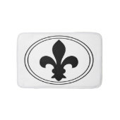 Fleur de Lys French Symbol Black Oval Aangepaste k Badmat (Voorkant)