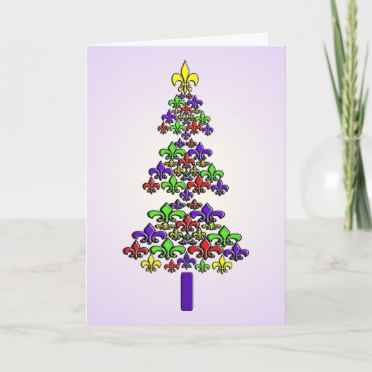 Fleur DE Lys Kerstboom Feestdagen Kaart (Voorkant)