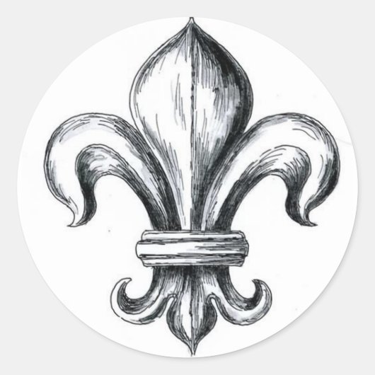 fleur de lys ronde sticker (Voorkant)