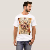 Fleur-de-Lys Tattoo in Abstracte Waterverf Design T-shirt (Voorkant volledig)