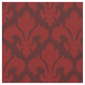 Fleur-de-lys Tiled Pattern Red Stof (Close Up)