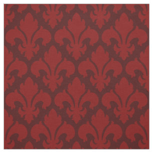 Fleur-de-lys Tiled Pattern Red Stof
