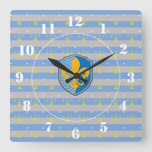 fleur de lys vierkante klok (Voorkant)