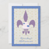 Fleur de Lys Wedding Cake Bridal Shower Kaart (Voorkant)