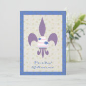 Fleur de Lys Wedding Cake Bridal Shower Kaart (Staand voorkant)