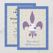 Fleur de Lys Wedding Cake Bridal Shower Kaart (Voorkant / Achterkant)