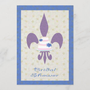 Fleur de Lys Wedding Cake Bridal Shower Kaart