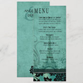 Fleur de Paris Eiffel Tower Dinner Menu | blauwgro (Voorkant / Achterkant)