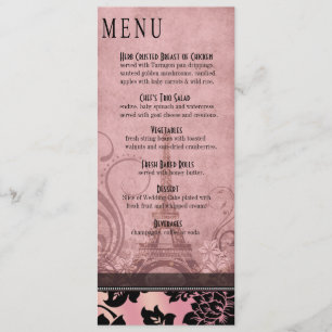 Fleur de Paris Eiffel Tower Dinner Menu Roze