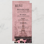 Fleur de Paris Eiffel Tower Dinner Menu | Roze (Voorkant / Achterkant)