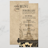 Fleur de Paris Eiffel Tower Dinner Menu | zand (Voorkant / Achterkant)