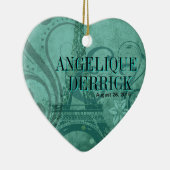 Fleur de Paris Eiffel Tower Weddenschap blauwgroen Keramisch Ornament (Rechts)