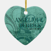 Fleur de Paris Eiffel Tower Weddenschap blauwgroen Keramisch Ornament (Voorkant)