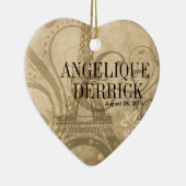 Fleur de Paris Eiffel Tower Wedzand Keramisch Ornament (Rechts)