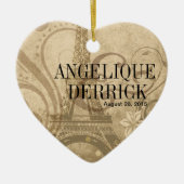 Fleur de Paris Eiffel Tower Wedzand Keramisch Ornament (Voorkant)