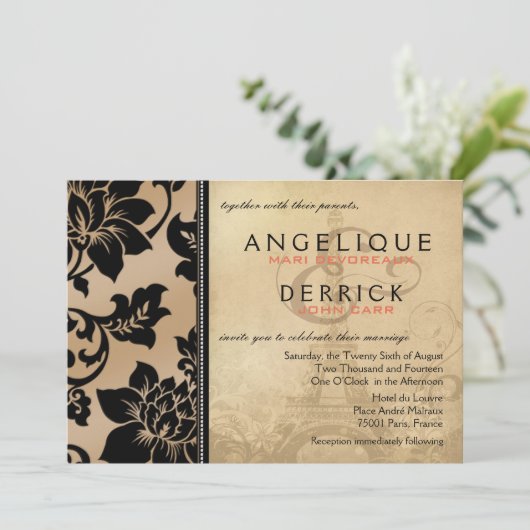 Fleur de Paris Eiffel Tower | zand Kaart (Staand voorkant)