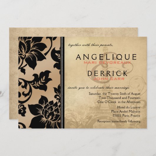 Fleur de Paris Eiffel Tower | zand Kaart (Voorkant / Achterkant)