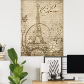 Fleur de Paris Eiffeltoren 30 "x40" zand Poster (Thuiskantoor)