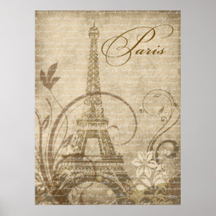 Fleur de Paris Eiffeltoren 30 "x40" zand Poster
