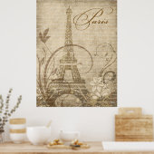 Fleur de Paris Eiffeltoren 30 "x40" zand Poster (Keuken)