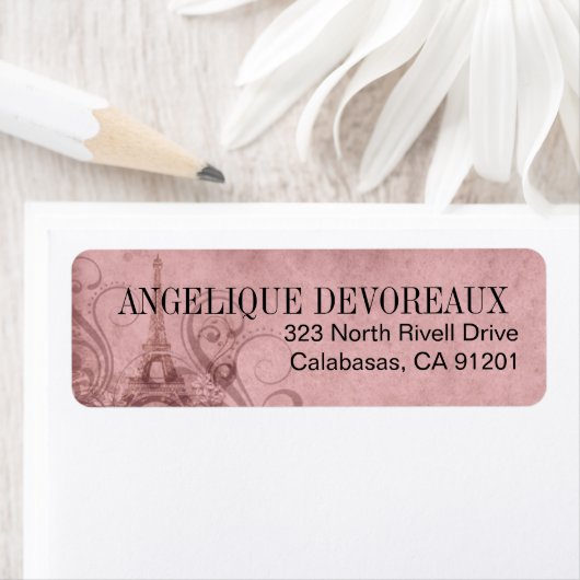 Fleur de Paris Eiffeltoren | roze Etiket (Insitu)