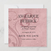 Fleur de Paris Eiffeltoren Save the Date | roze Kaart (Achterkant)