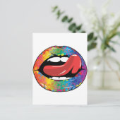 Fleur de Rainbow Licking Lips Briefkaart (Staand voorkant)
