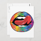 Fleur de Rainbow Licking Lips Briefkaart (Voorkant / Achterkant)