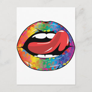 Fleur de Rainbow Licking Lips Briefkaart