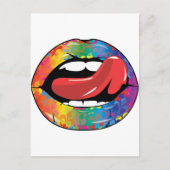 Fleur de Rainbow Licking Lips Briefkaart (Voorkant)