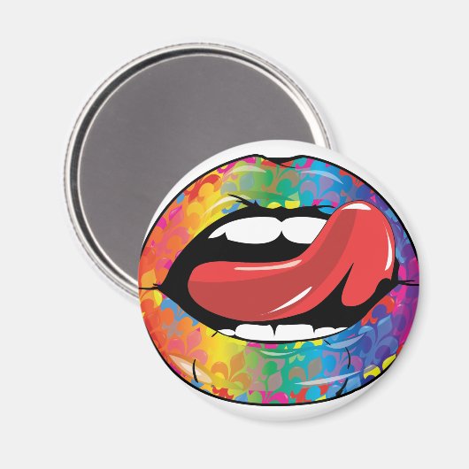 Fleur de Rainbow Licking Lips Magneet (Voorkant / Achterkant)