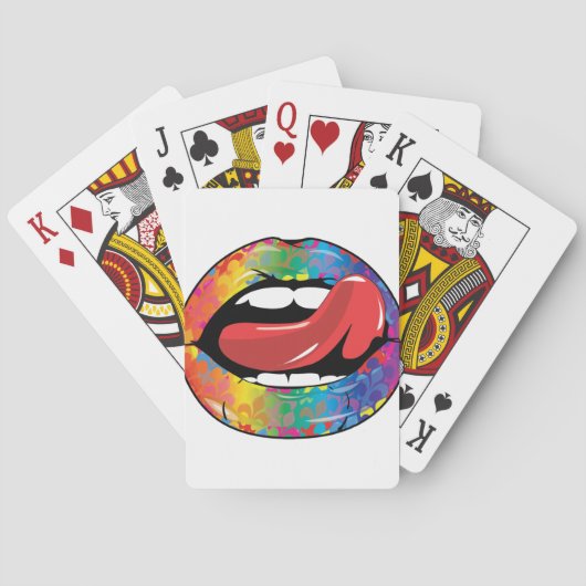 Fleur de Rainbow Licking Lips Pokerkaarten (Achterkant)