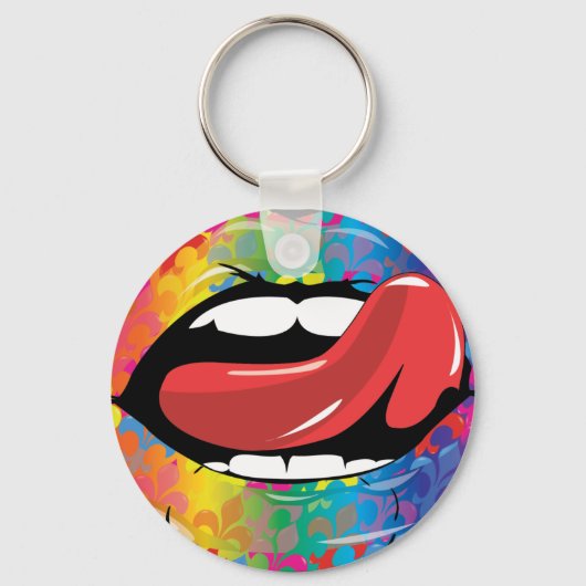 Fleur de Rainbow Licking Lips Sleutelhanger (Voorkant)