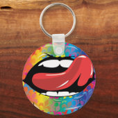 Fleur de Rainbow Licking Lips Sleutelhanger (Voorkant)