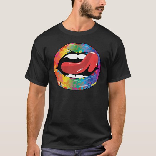 Fleur de Rainbow Licking Lips T-shirt (Voorkant)