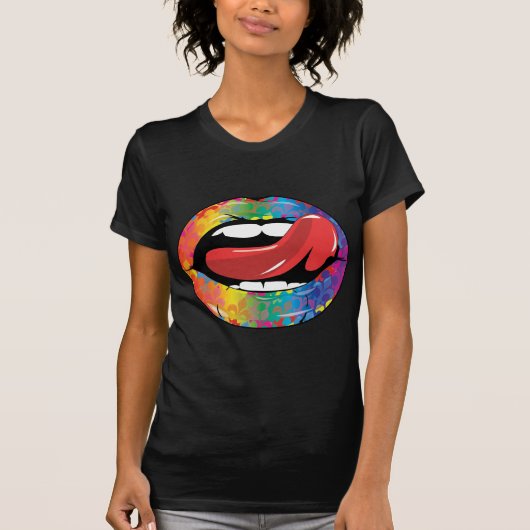 Fleur de Rainbow Licking Lips T-shirt (Voorkant)
