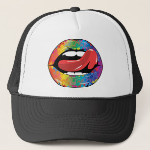 Fleur de Rainbow Licking Lips Trucker Pet