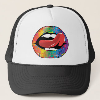 Fleur de Rainbow Licking Lips Trucker Pet