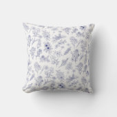 Fleur de saison Blauwe en Witte Bloemenkussen Kussen (Voorkant)