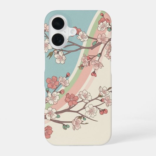 Fleur de Sakura Vintage iPhone 16 Hoesje (Achterkant)