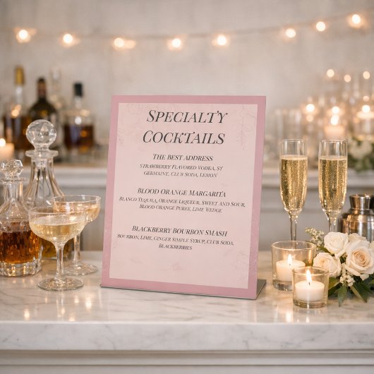 Fleur de Satin Bar Reclamebord Met Voetstuk