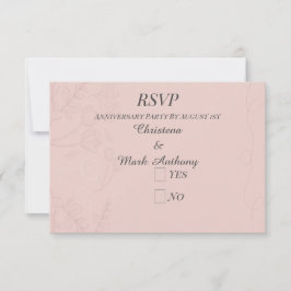 Fleur de Satin Huwelijksverjaardag RSVP Kaartje